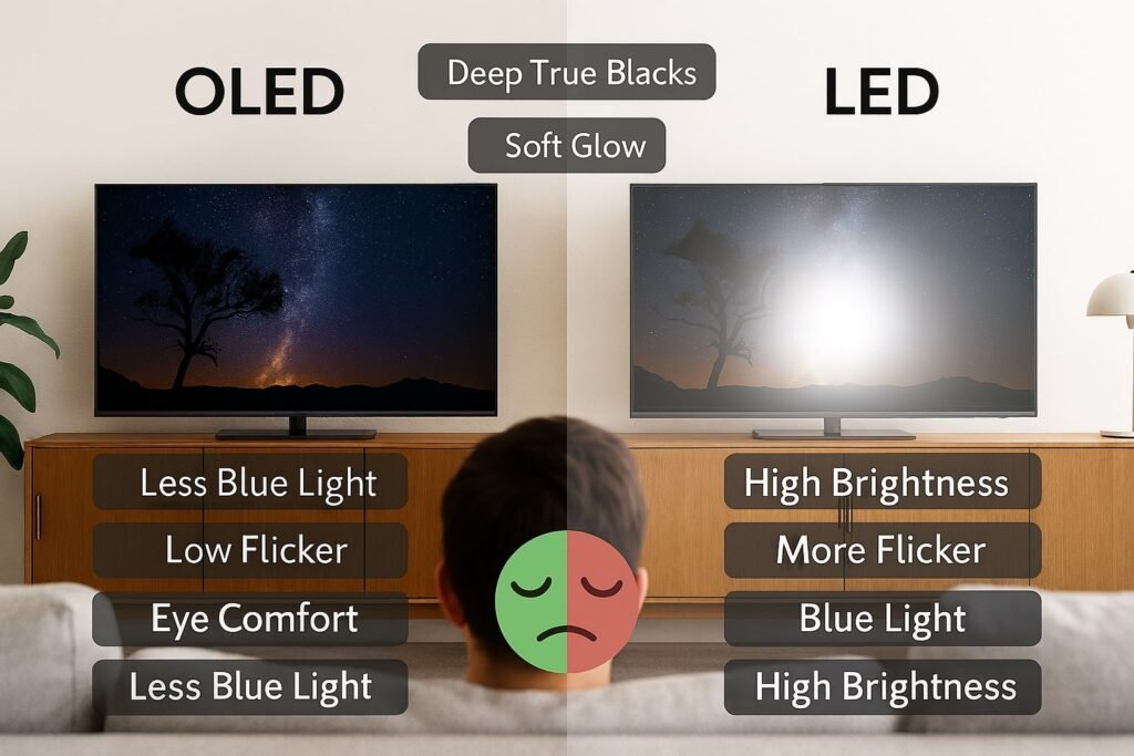 oled vs led which is better for eyes